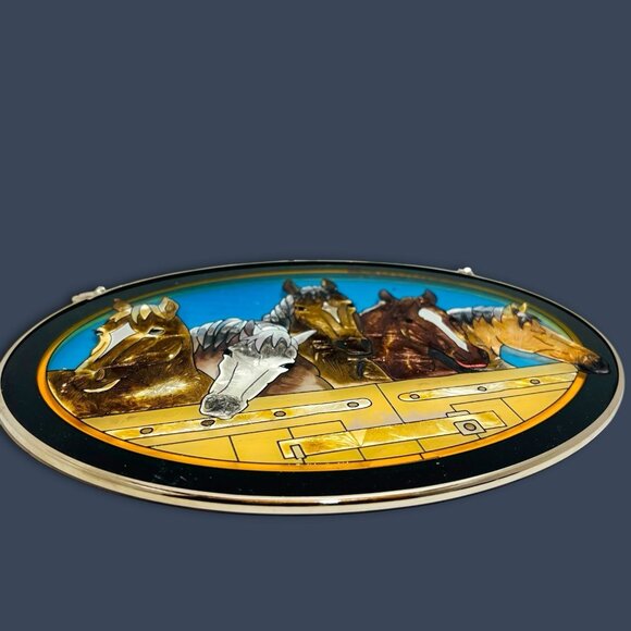 Amia Handpainted 5 Horses Suncatcher Stained Glass Window Decor Western Ranch. - Picture 4 of 7